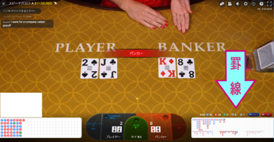 Baccarat casino keisen 1 カジノでバカラの罫線1